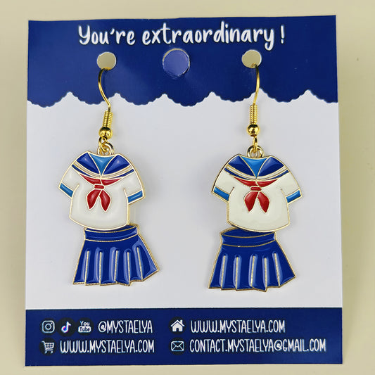 Boucles d’oreilles fantaisie Sailor Fuku – Uniforme japonais - Bijou kawaii