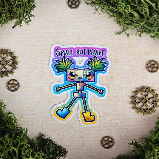 Sticker Pixy "Small but brave" - Sticker vinyle kawaii - Courage & aventure (La Clairière des Âmes Ferrées)
