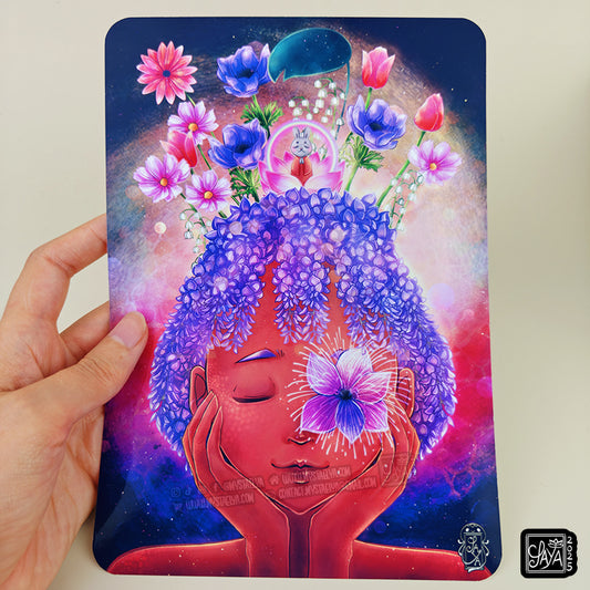Illustration “Let the Rainbow Grow Into Yourself – Laisser l'arc-en-ciel fleurir en soi” – Illustration imprimée A5 / A4