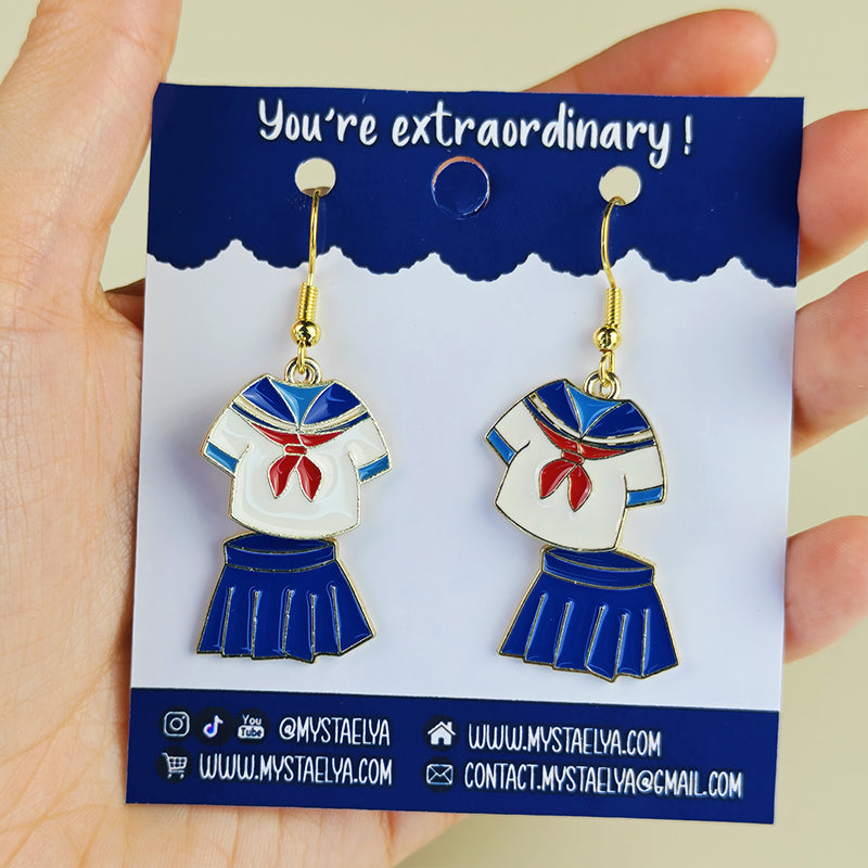 Boucles d’oreilles fantaisie Sailor Fuku – Uniforme japonais - Bijou kawaii