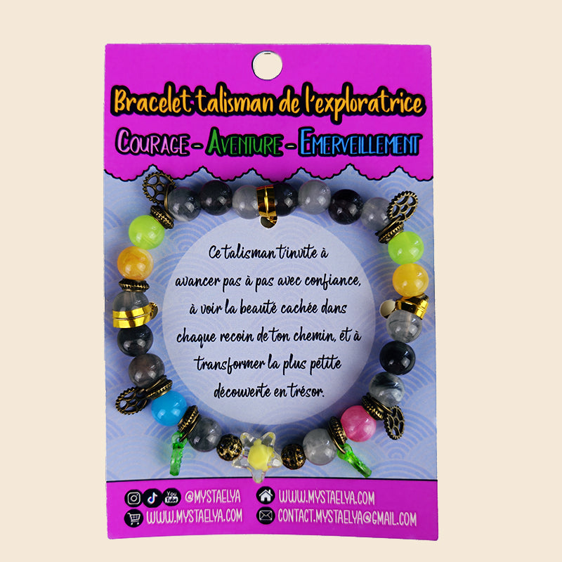 Bracelet talisman de l’exploratrice - Pixy - Courage, aventure & émerveillement (La Clairière des Âmes Ferrées)