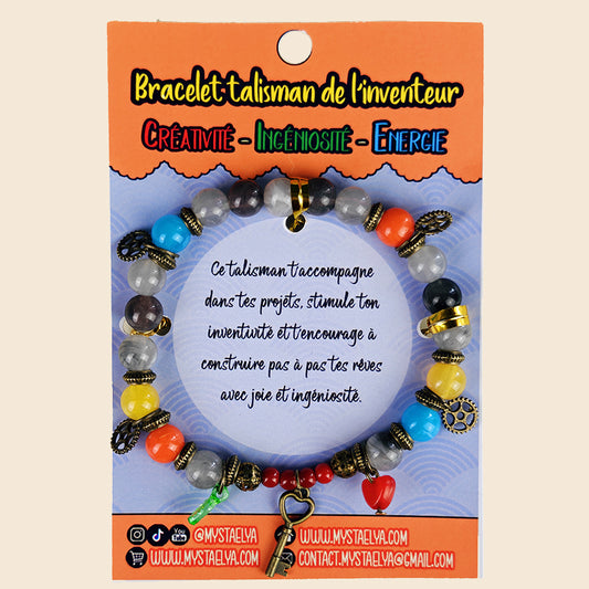 Bracelet talisman de l'inventeur – Sparky - Créativité, ingéniosité, énergie (La Clairière des Âmes Ferrées)