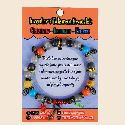 Bracelet talisman de l'inventeur – Sparky - Créativité, ingéniosité, énergie (La Clairière des Âmes Ferrées)