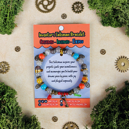 Bracelet talisman de l'inventeur – Sparky - Créativité, ingéniosité, énergie (La Clairière des Âmes Ferrées)