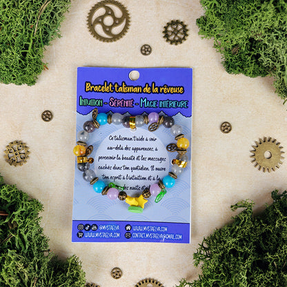 Bracelet talisman de la rêveuse – Vivy - Intuition, sérénité & magie intérieure (La Clairière des Âmes Ferrées)