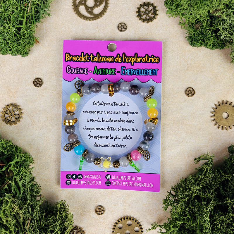 Bracelet talisman de l’exploratrice - Pixy - Courage, aventure & émerveillement (La Clairière des Âmes Ferrées)