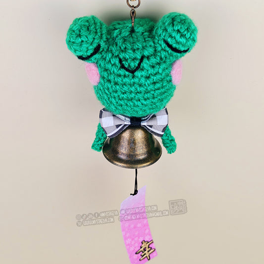 Carillon japonais grenouille kawaii au crochet - Furin porte-bonheur fait main