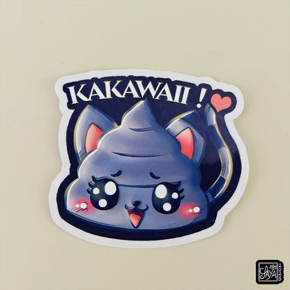 Sticker caca chat kawaii "Kakawaii !" – Sticker vinyle - Papeterie kawaii
