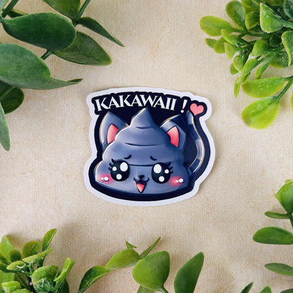 Sticker caca chat kawaii "Kakawaii !" – Sticker vinyle - Papeterie kawaii