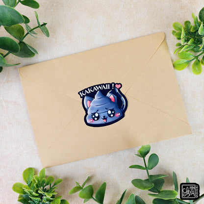 Sticker caca chat kawaii "Kakawaii !" – Sticker vinyle - Papeterie kawaii