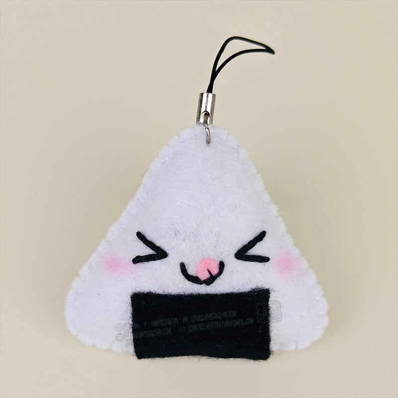 Porte-clé Onigiri kawaii - Boulette de riz japonaise en feutrine faite main