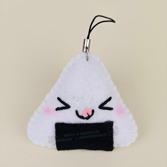 Porte-clé Onigiri kawaii - Boulette de riz japonaise en feutrine faite main