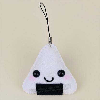 Porte-clé Onigiri kawaii - Boulette de riz japonaise en feutrine faite main