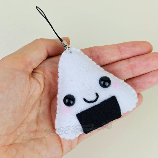 Porte-clé Onigiri kawaii - Boulette de riz japonaise en feutrine faite main
