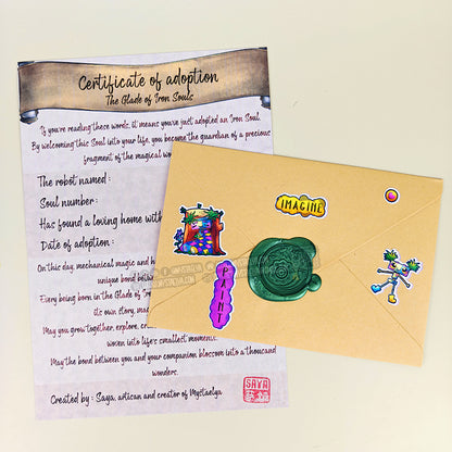 Pixy - Créature à adopter - La petite exploratrice de Mystaelya (pièce unique, La Clairière des Âmes Ferrées)