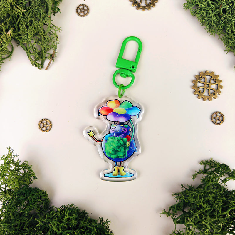 Porte-clés mystère Robots sous la pluie – 4 designs + 1 secret - Pixy & Mochi, Sparky, Vivy, Oliver (La Clairière des Âmes ferrées)