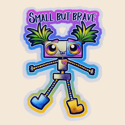 Sticker Pixy "Small but brave" - Sticker vinyle kawaii - Courage & aventure (La Clairière des Âmes Ferrées)