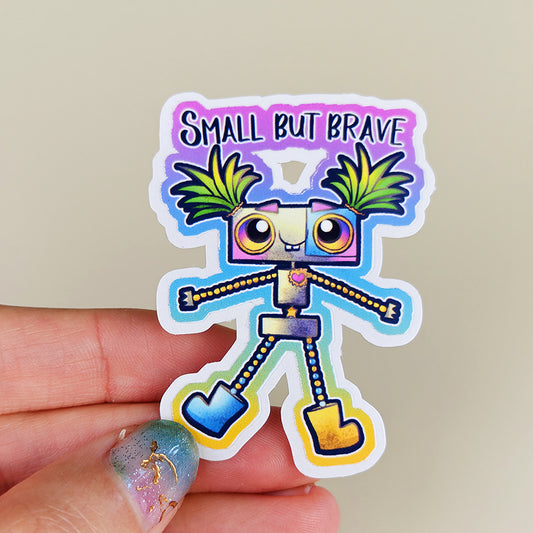 Sticker Pixy "Small but brave" - Sticker vinyle kawaii - Courage & aventure (La Clairière des Âmes Ferrées)