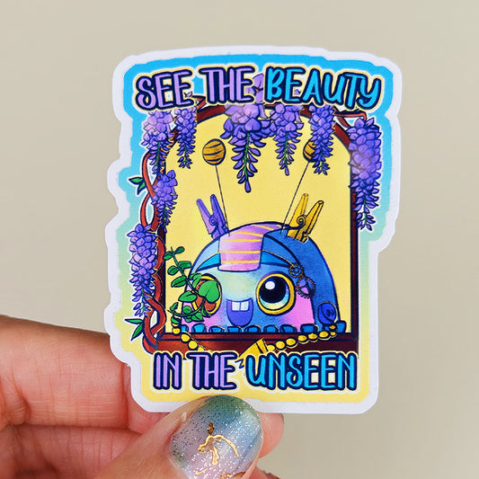 Sticker Vivy "See the beauty in the unseen" - Sticker vinyle kawaii - Intuition & Contemplation (La Clairière des Âmes Ferrées)