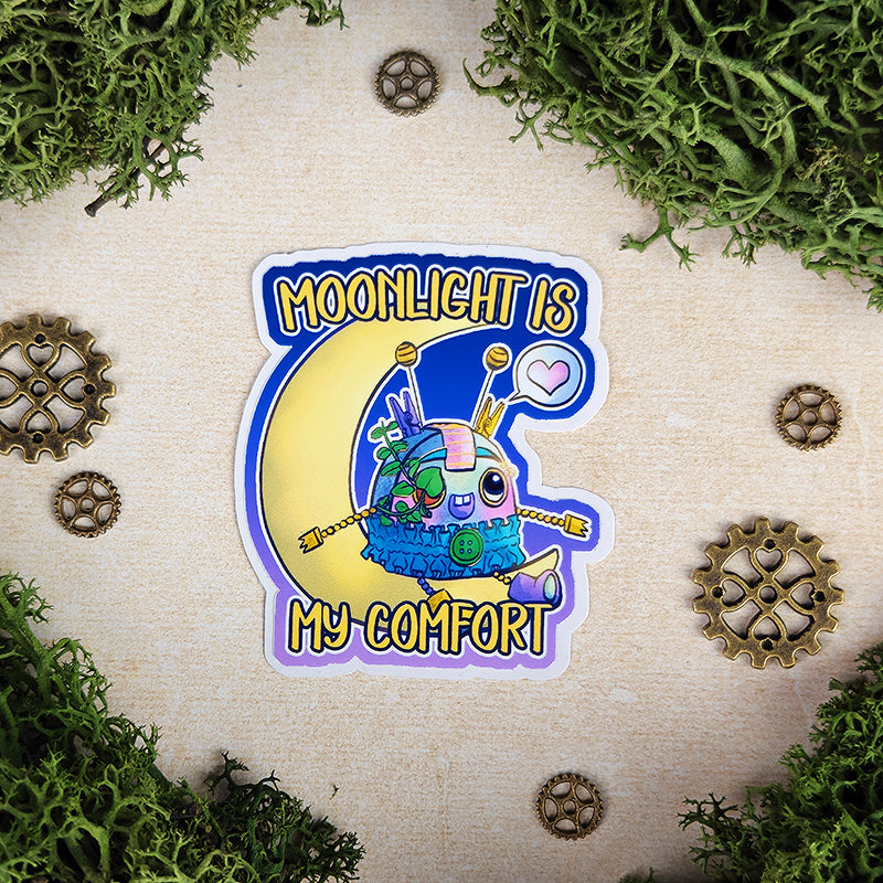 Sticker Vivy "Moonlight is my comfort" - Sticker vinyle kawaii - Nuit & Réconfort (La Clairière des Âmes Ferrées)