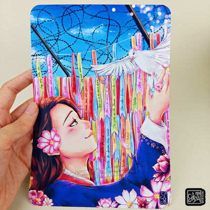 Illustration “For the peace - Pour la paix” – Illustration imprimée A5 / A4
