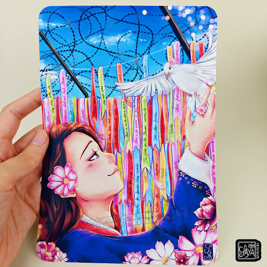Illustration “For the peace - Pour la paix” – Illustration imprimée A5 / A4