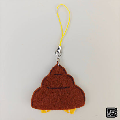 "Cacalégant" Caca noeud papillon jaune - porte-clé en feutrine fait main