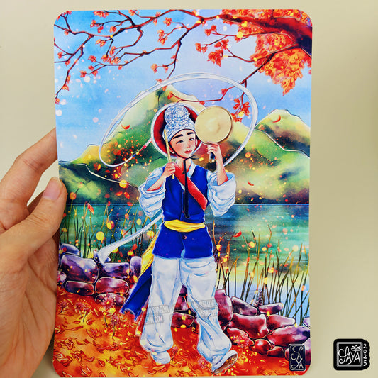 Illustration “Wishes for a good harvest - Souhaits d'une bonne récolte” – Illustration imprimée A5 / A4