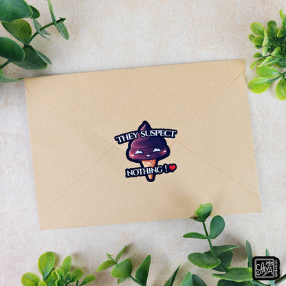 Sticker caca glace "They suspect nothing ! ♥" – Sticker vinyle - Papeterie kawaii