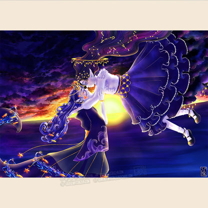 Illustration “Where the Sea Meets the Sky – Là où la Mer rencontre le Ciel” – Illustration imprimée A5 / A4