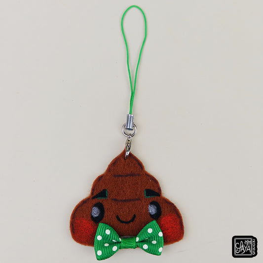 "Cacalégant" Caca noeud papillon vert - porte-clé en feutrine fait main