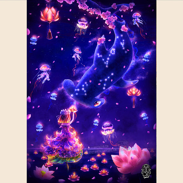 Illustration “Make a Wish – Fais un vœu” – Illustration imprimée A5 / A4